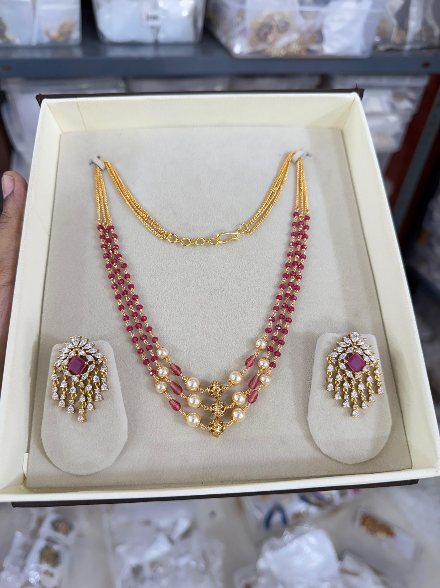Ruby Elegant Classic Necklace Set - TheFindify