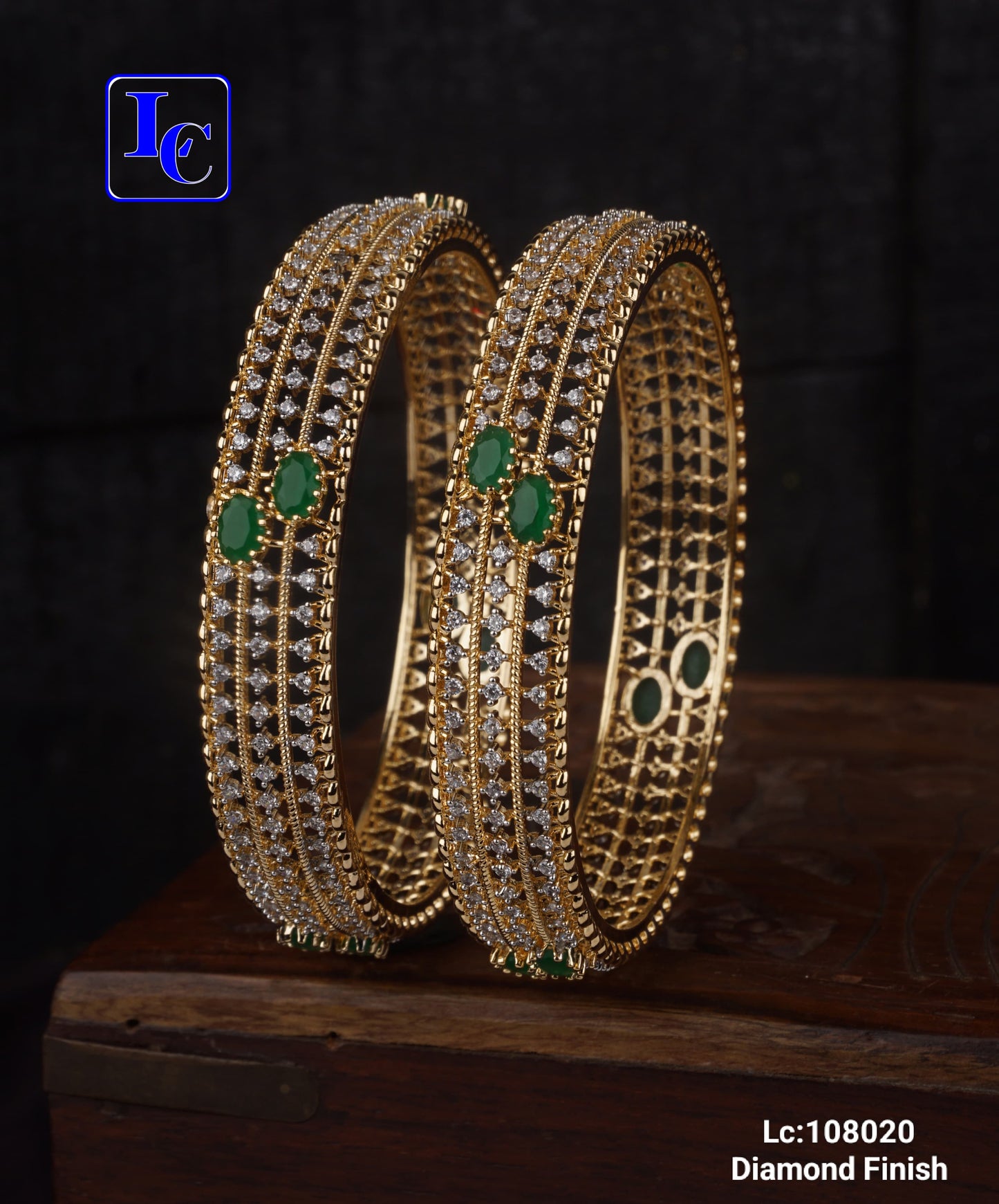 ShimmerTwist Touch Diamond Finish Bangles - TheFindify