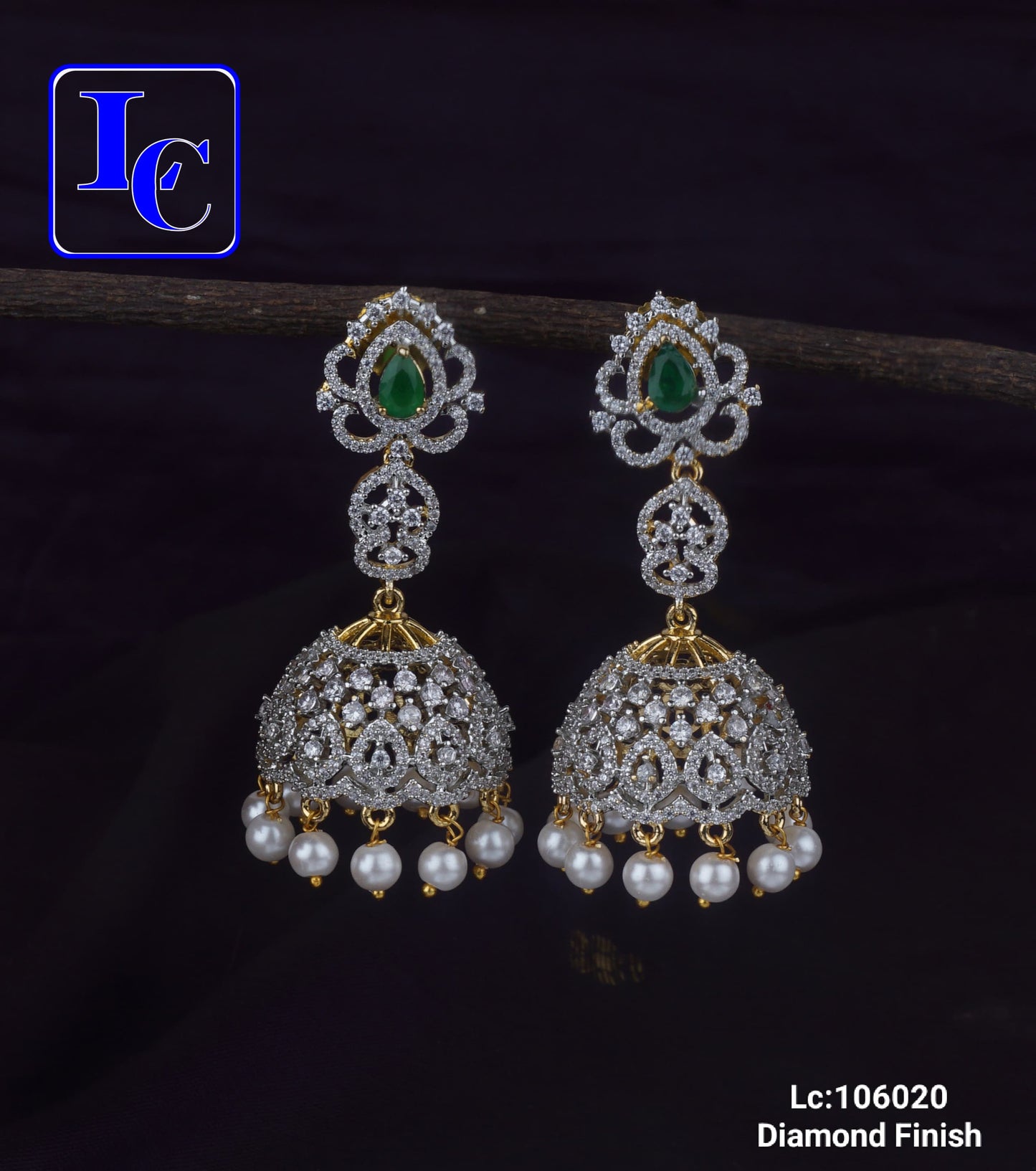 Glimmer Grace Diamond Finish Earrings - TheFindify