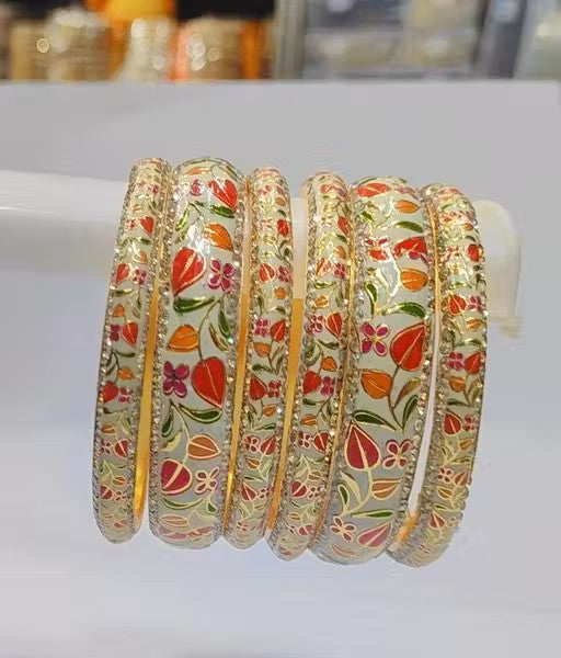 Rajwadi Royal Jaipuri Meenakari Handicraft Bangles Set