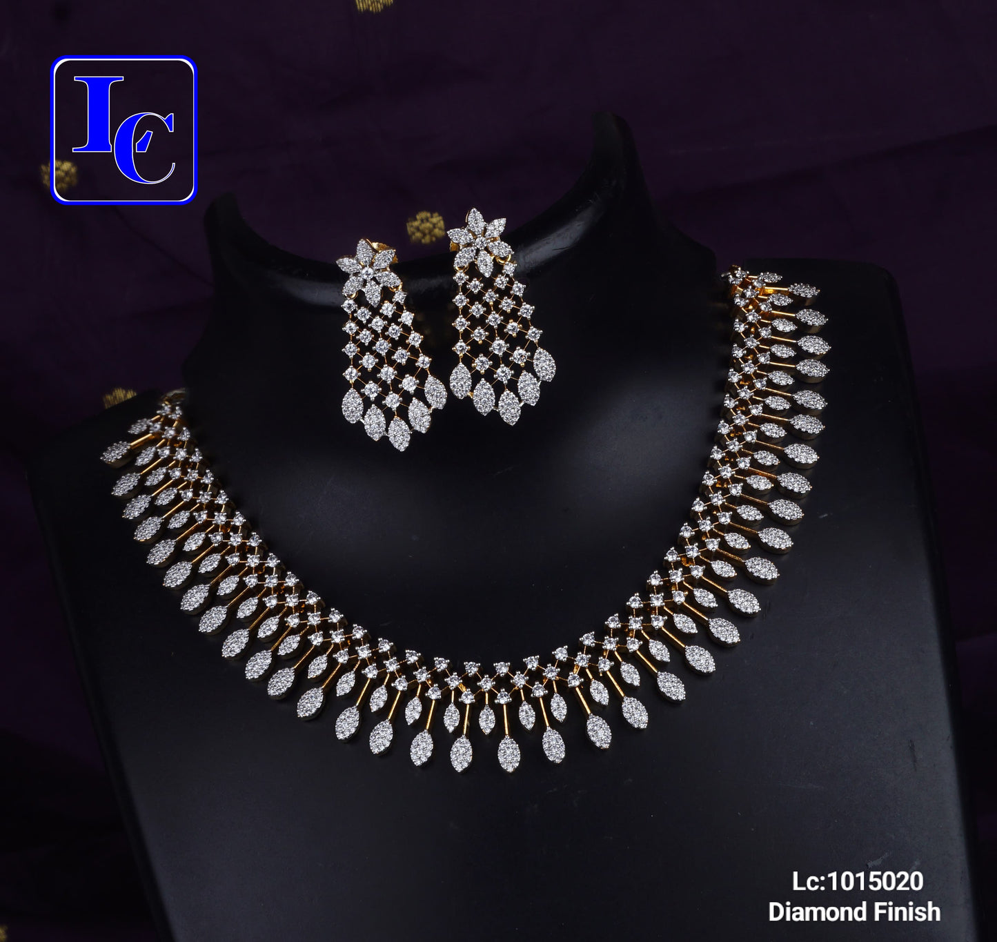 Mystic Petals Diamond Finish Necklace Set