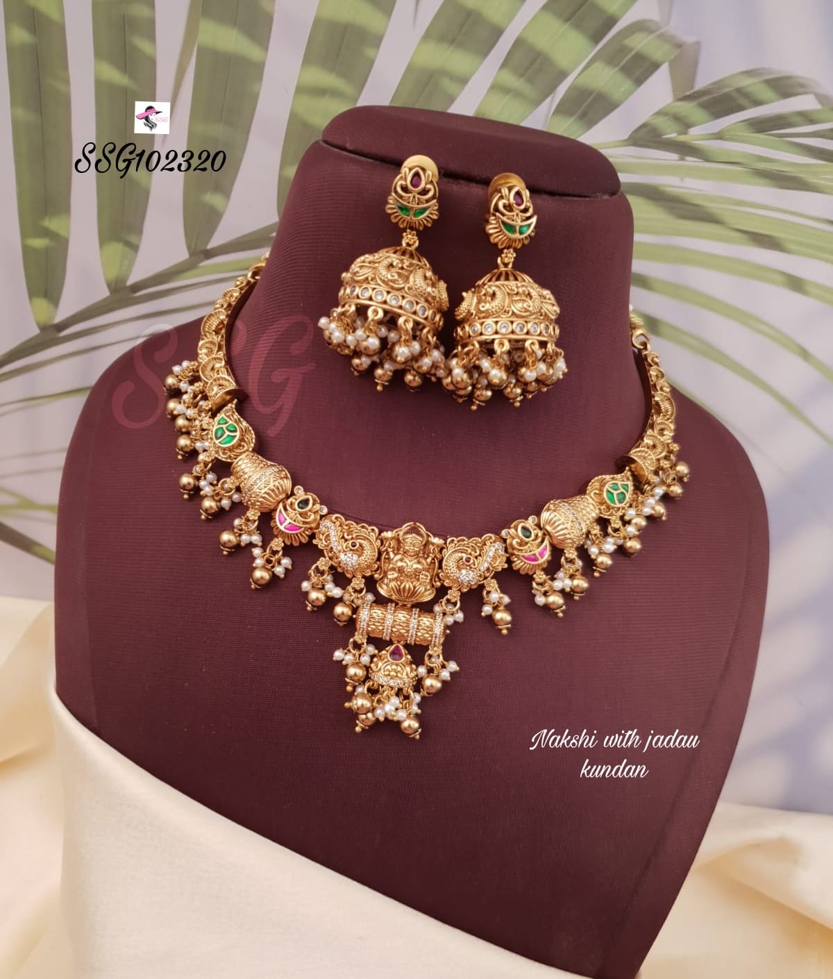 Nakshi with Jadau Kundan Necklace with Earrings