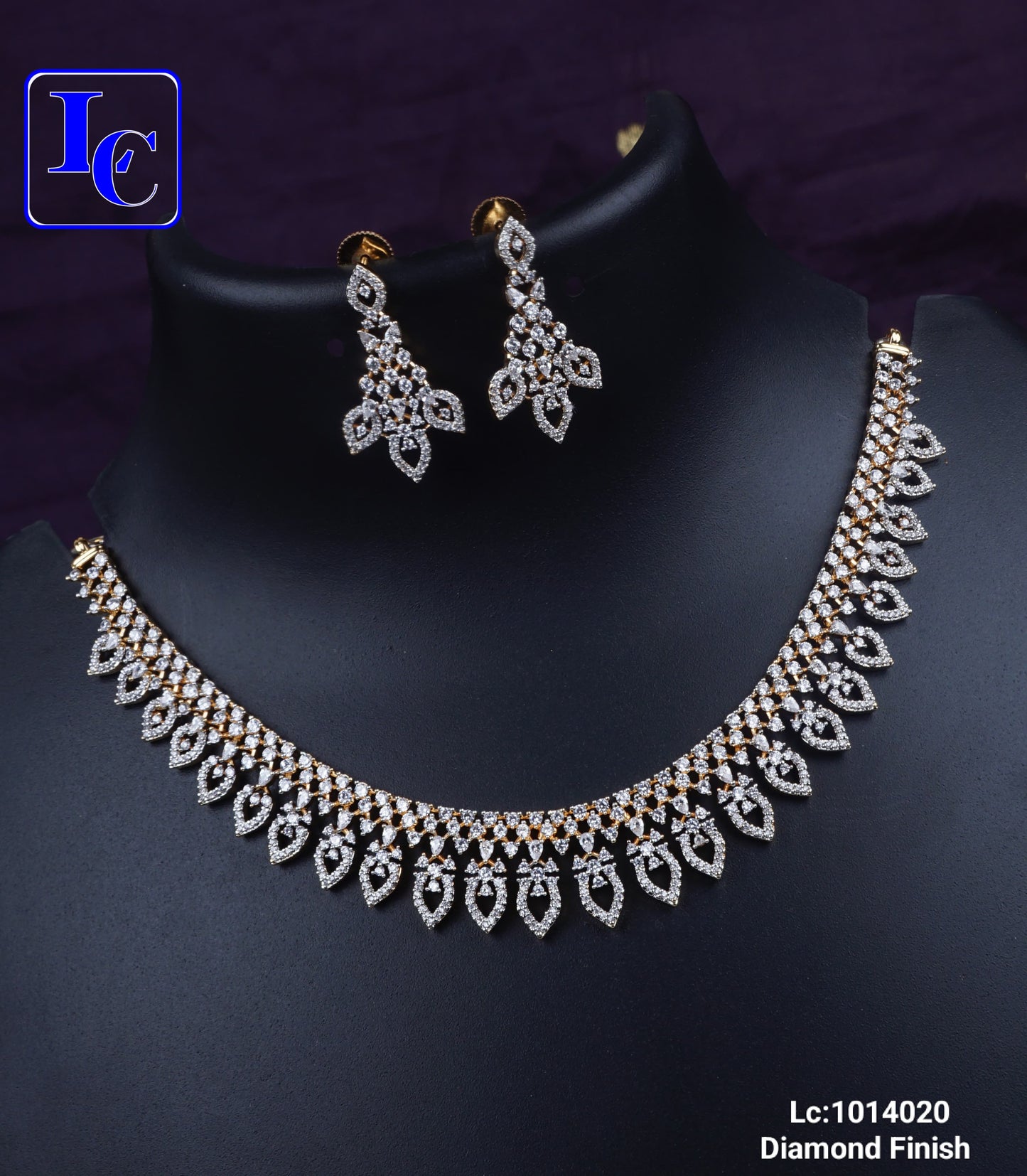 SparkleMist American Diamond Necklace Set - TheFindify