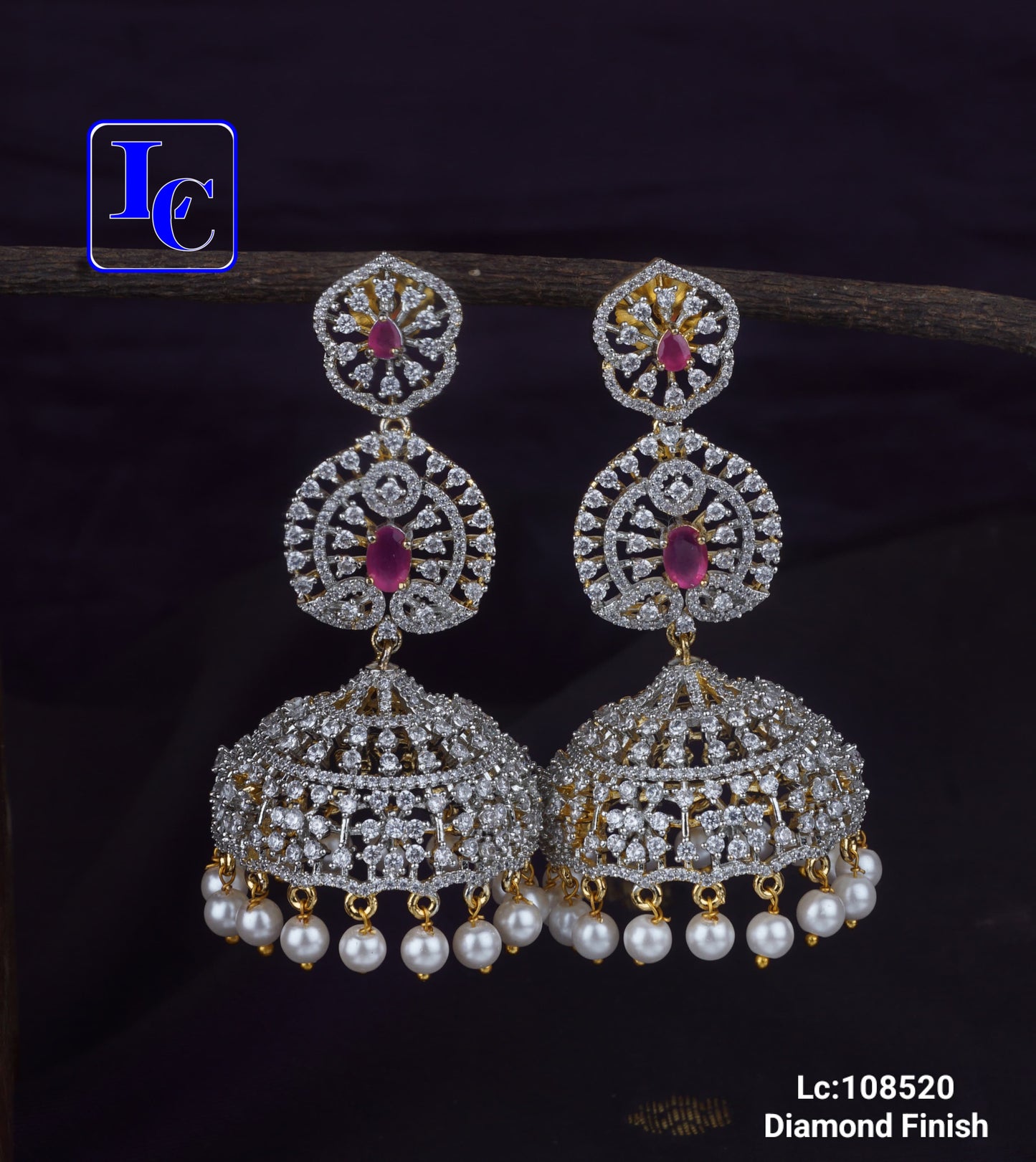 Starlit Crown Diamond Finish Earrings