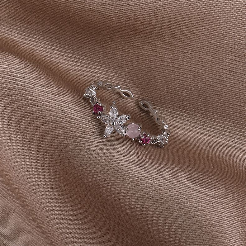 Floral Pink Tone Ring - TheFindify