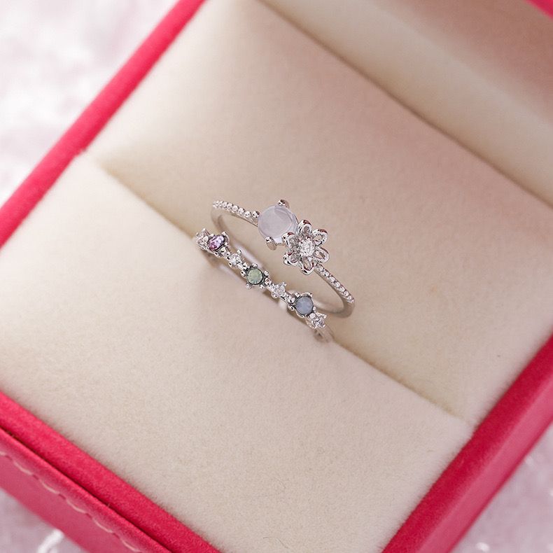 Sweet Geometric Artificial Gemstone Ring - TheFindify