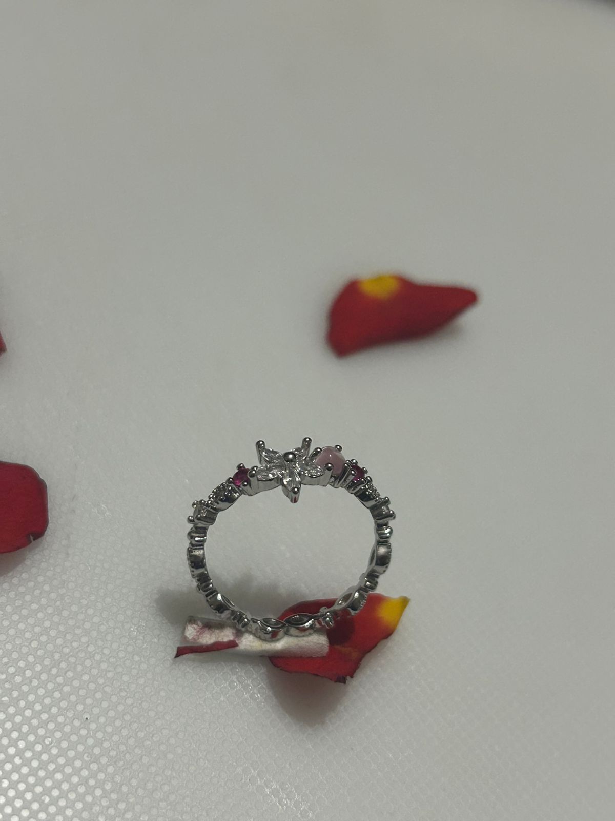 Floral Pink Tone Ring - TheFindify