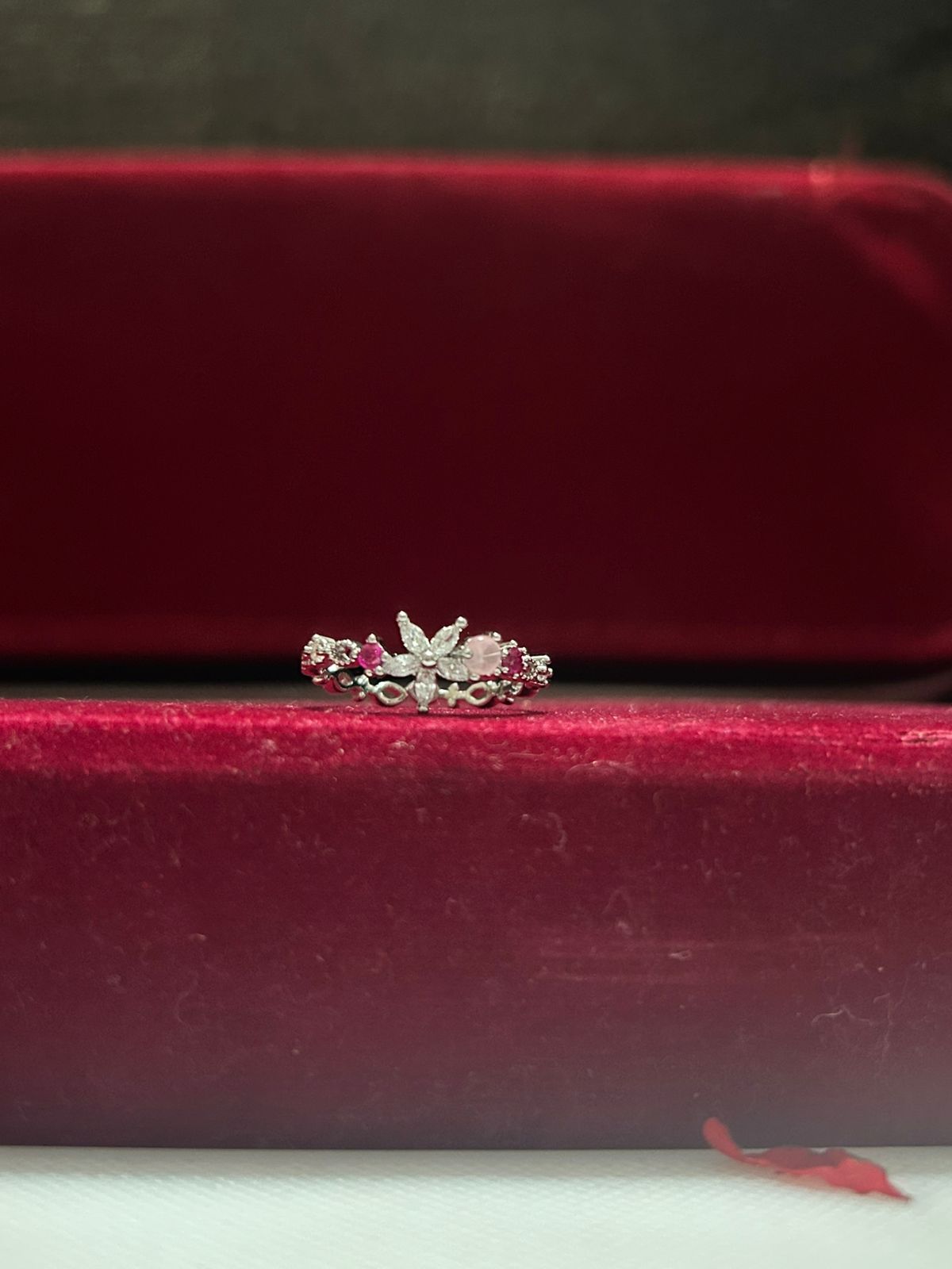 Floral Pink Tone Ring - TheFindify