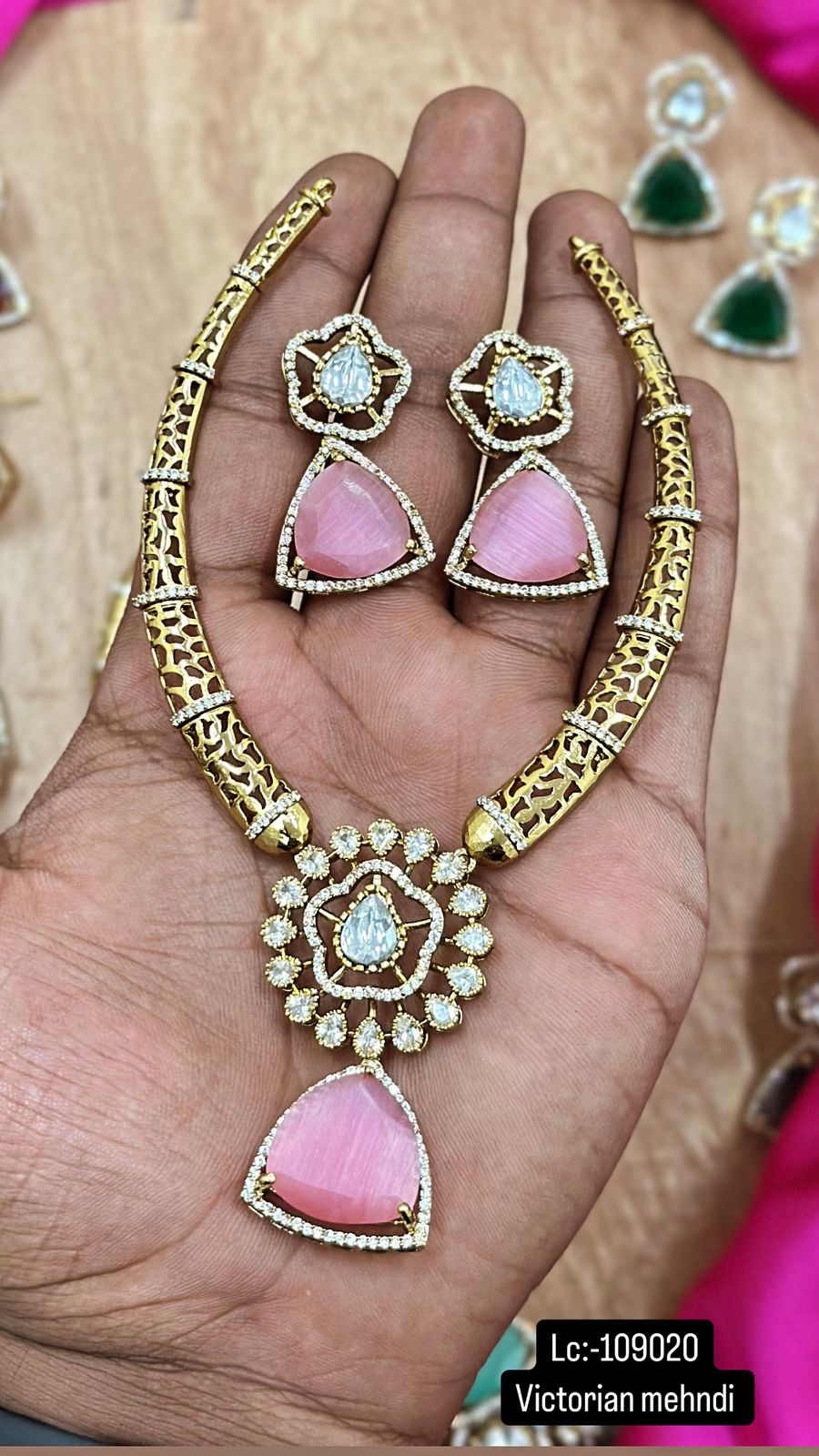 Matt Finish Kada Haram With Earrings