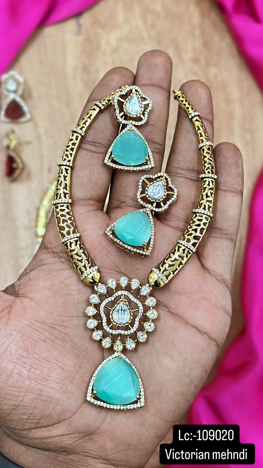 Matt Finish Kada Haram With Earrings