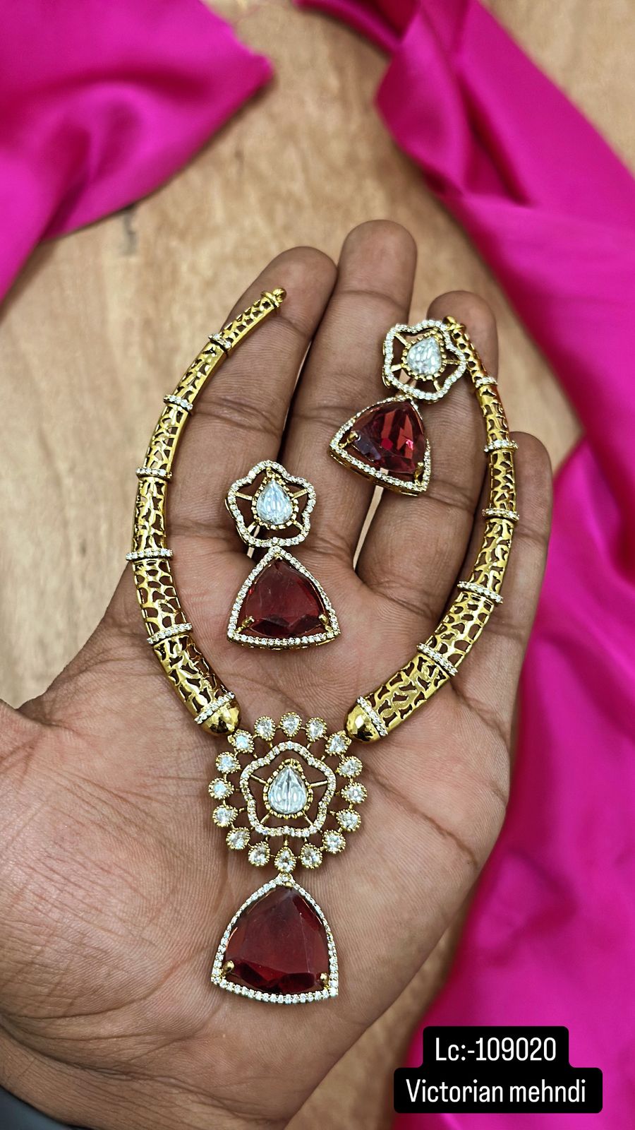 Matt Finish Kada Haram With Earrings