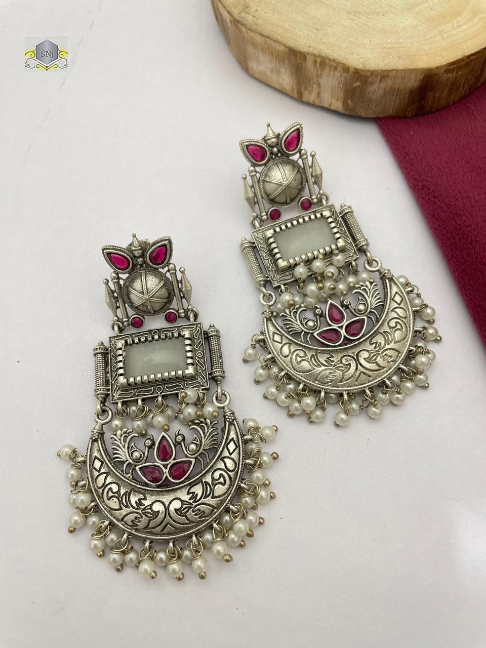 Oxidised Silver Bloom Earrings (BUY1 GET 1 FREE)