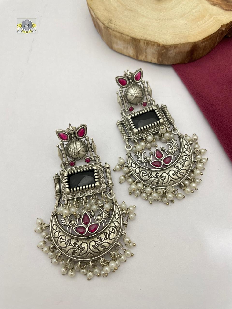 Oxidised Silver Bloom Earrings (BUY1 GET 1 FREE)