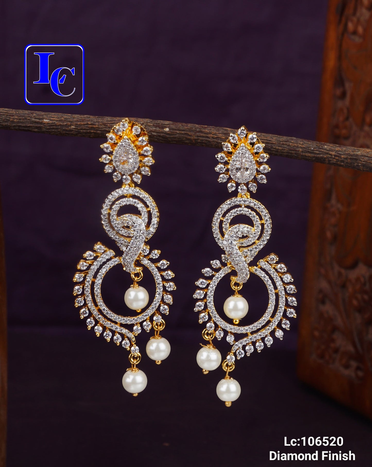 ShimmerLoop American Diamond Finish Earring