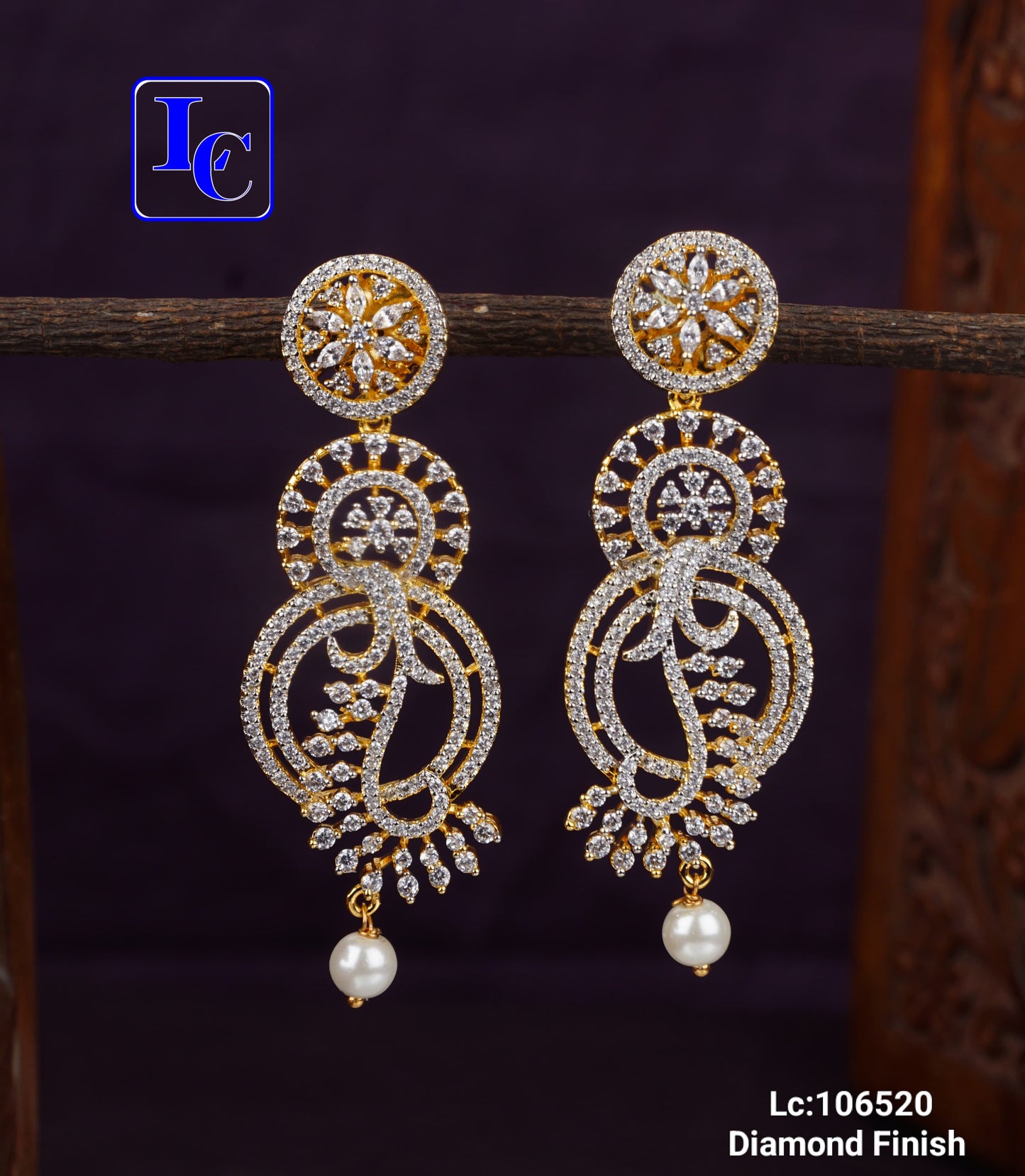 Leaf Designer American Diamond Finish Earring - TheFindify