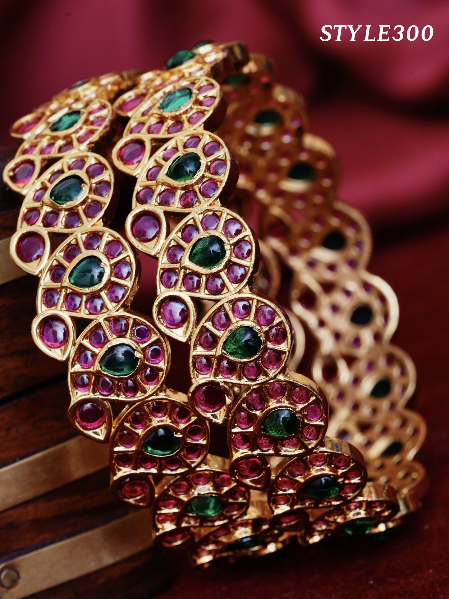 Jadau kundan stone bangles - TheFindify