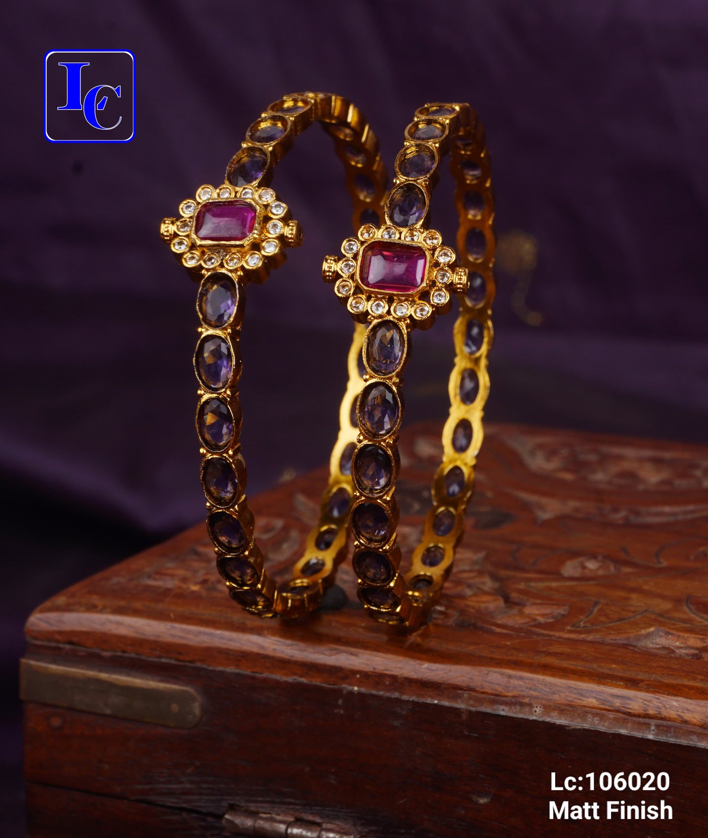 Luminous Elegance Matt Finish Bangles - TheFindify