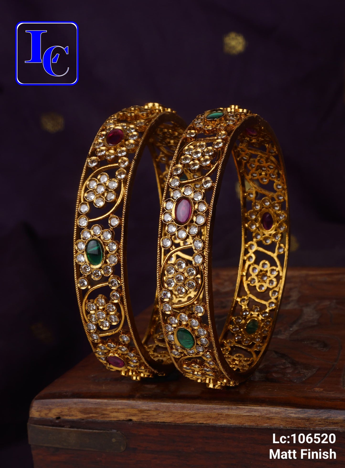 Eternal Bloom Matt Finish Bangles - TheFindify