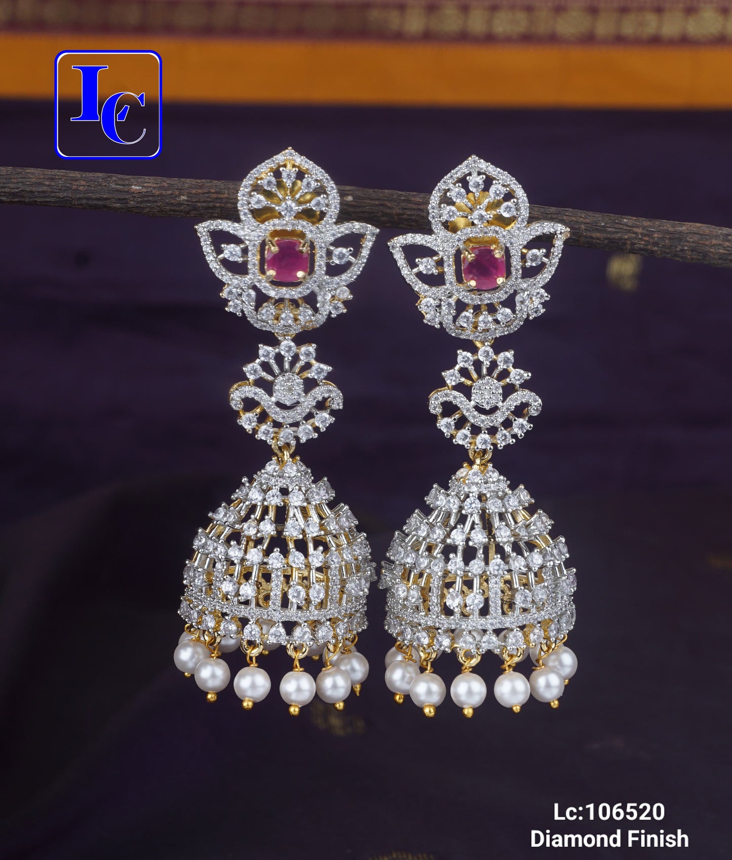 Glimmer Grace Diamond Finish Earrings - TheFindify
