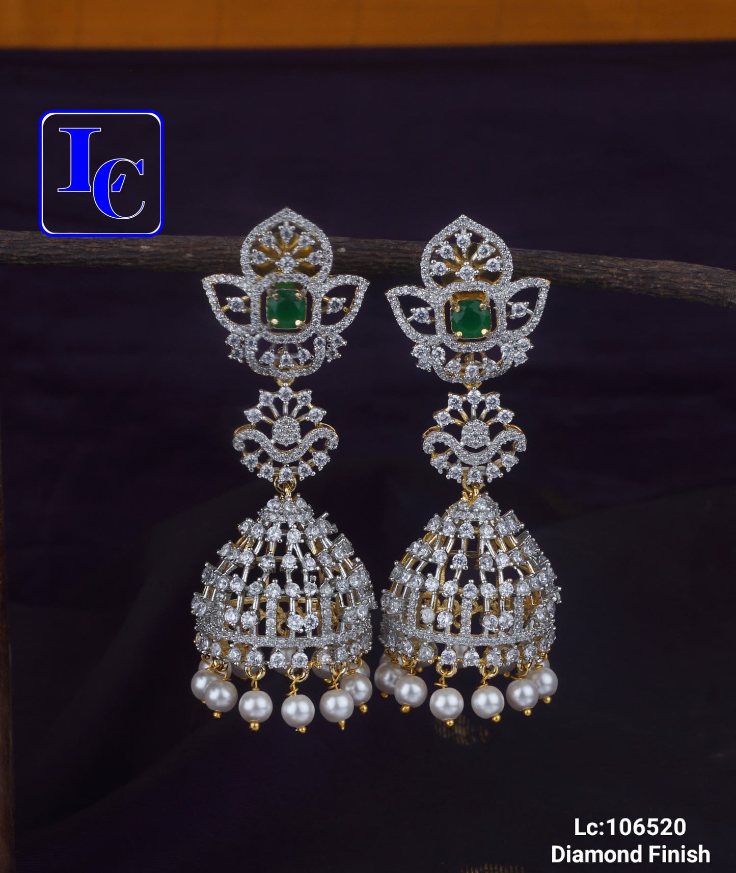 Glimmer Grace Diamond Finish Earrings - TheFindify