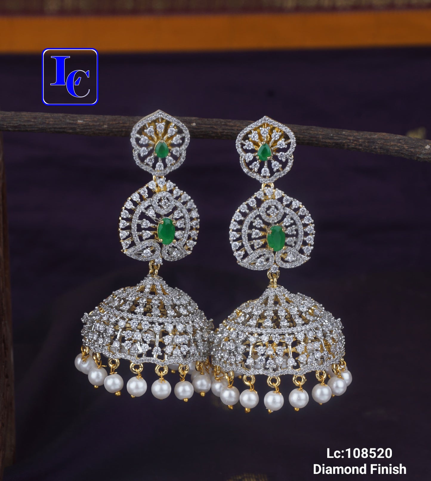 Starlit Crown Diamond Finish Earrings