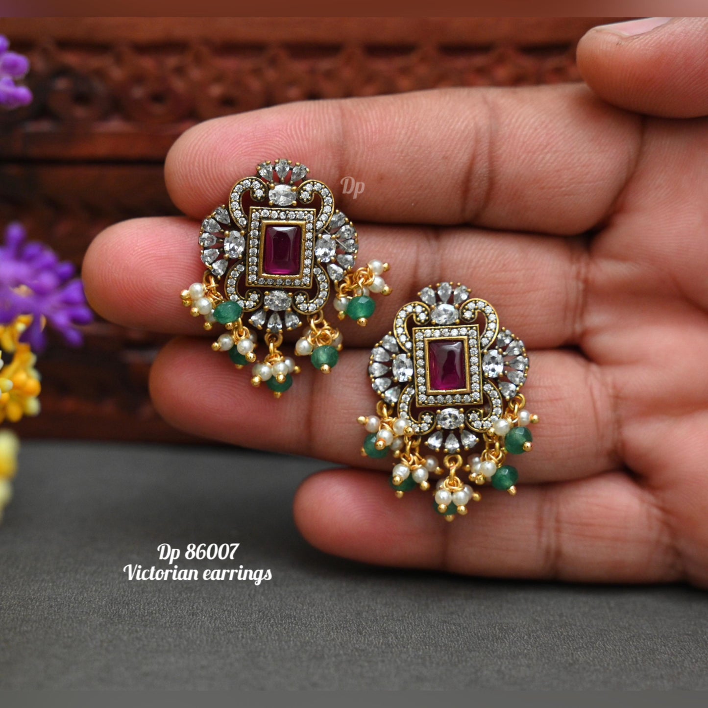Marron Victorian Pearl Drop Earrings - TheFindify