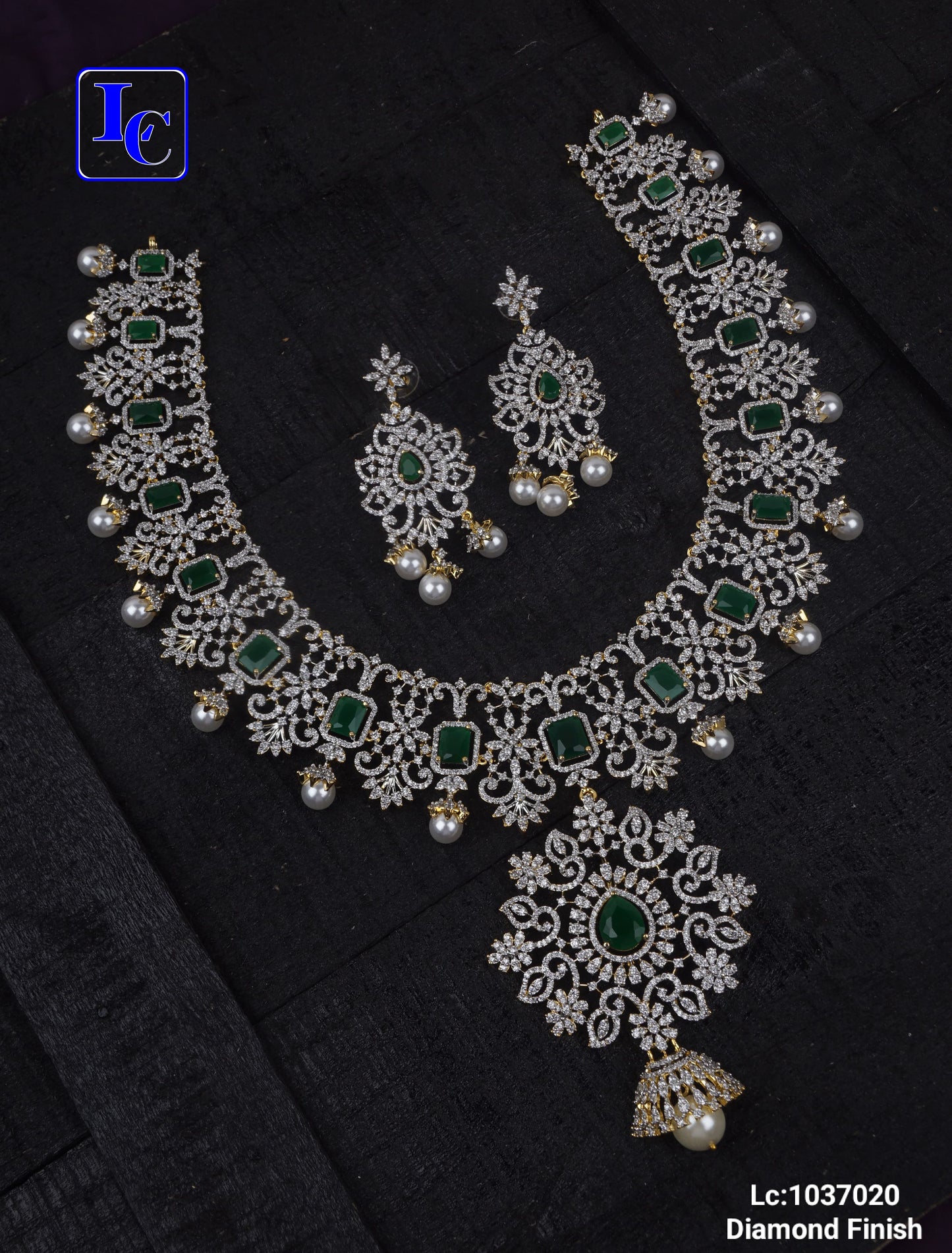 FloraTwist American Diamond Finish Bridal Necklace - TheFindify