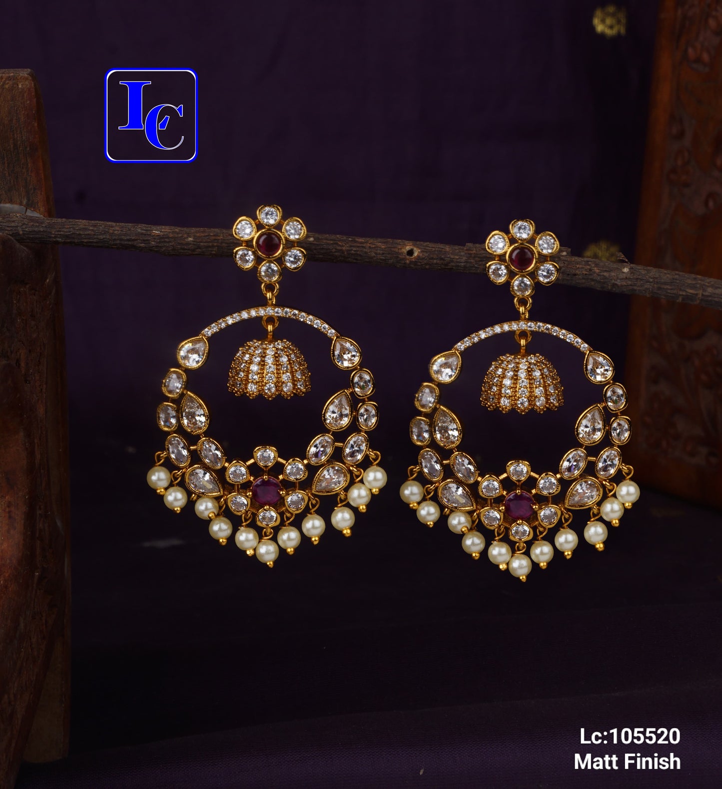 Pearl Drop Chandbali Earrings