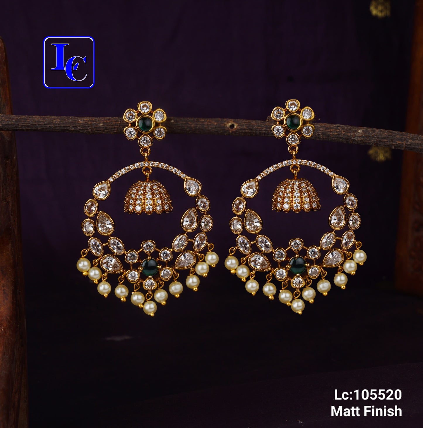 Pearl Drop Chandbali Earrings
