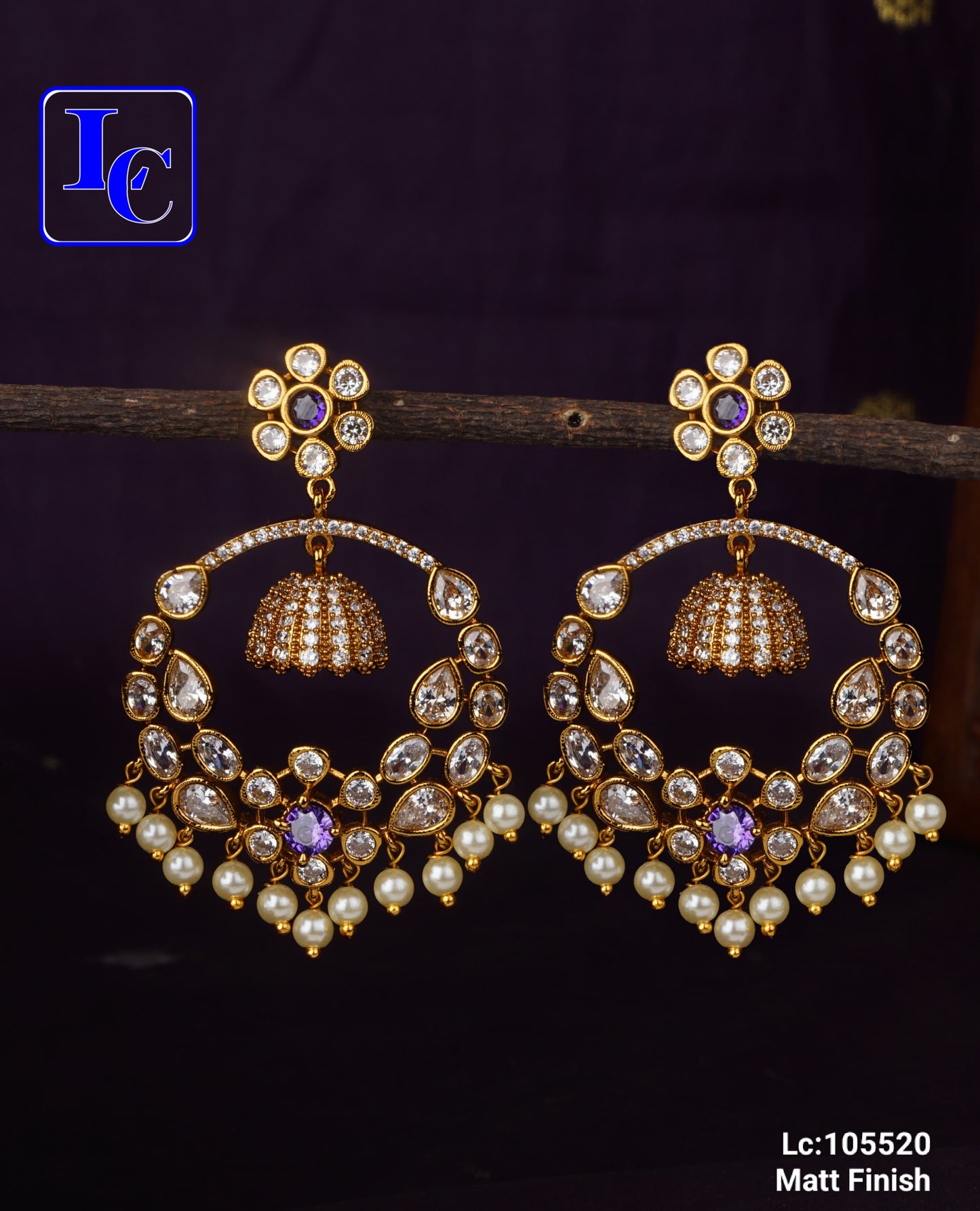 Pearl Drop Chandbali Earrings