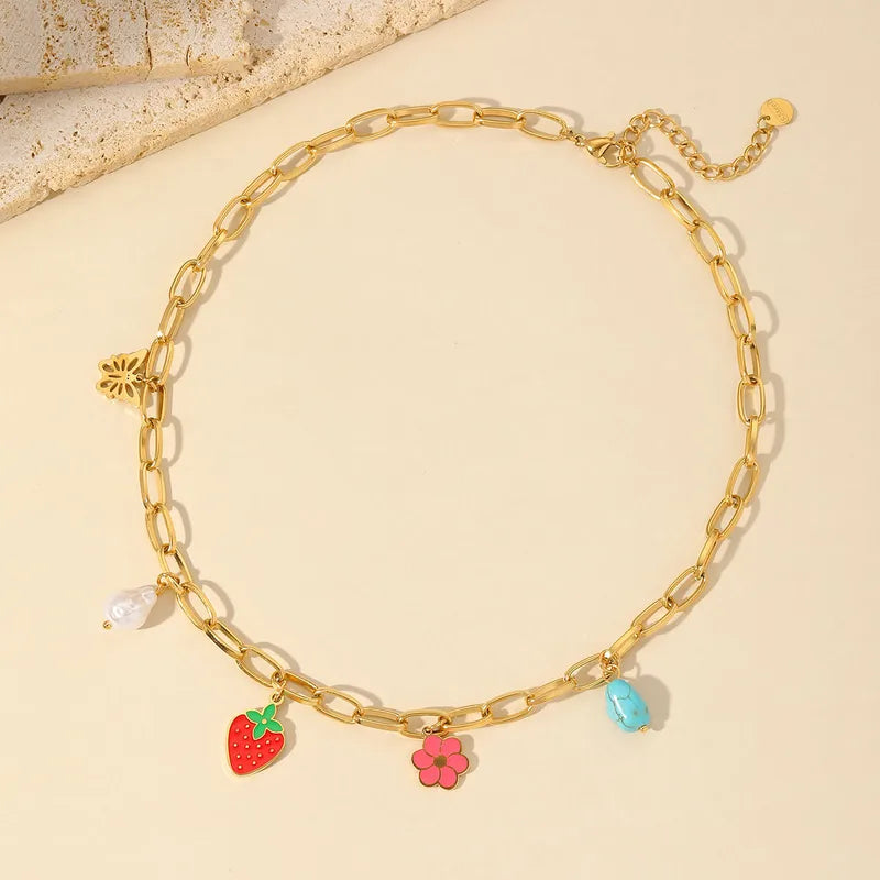 Fruit & Flower Charm Jewelry Set - TheFindify