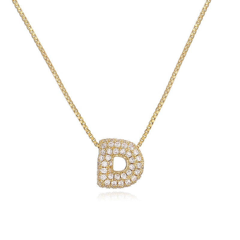 Sparkling Letter "D" Pendant Necklace - TheFindify