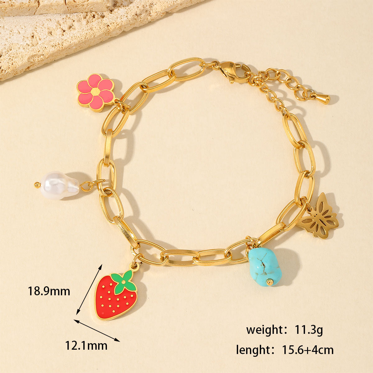 Fruit & Flower Charm Jewelry Set - TheFindify
