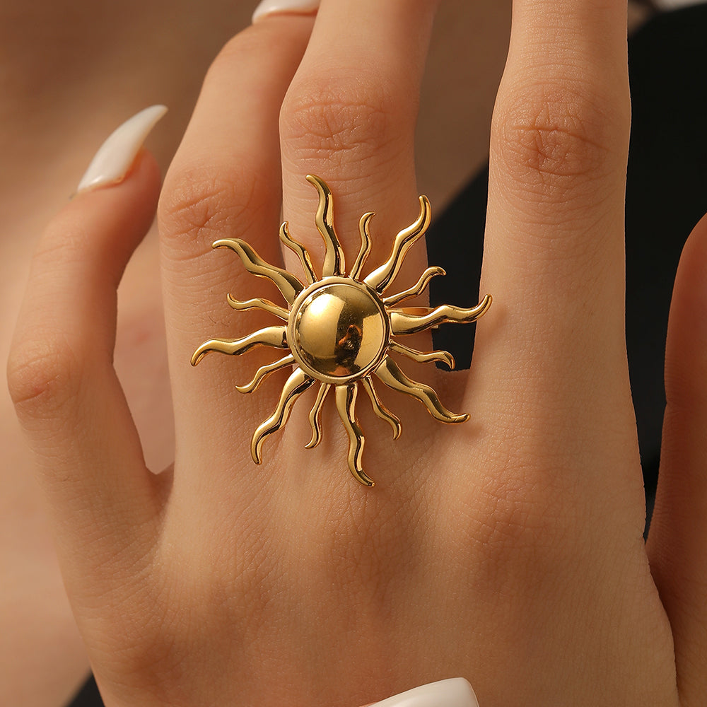 Simple Sun Style Open Rings