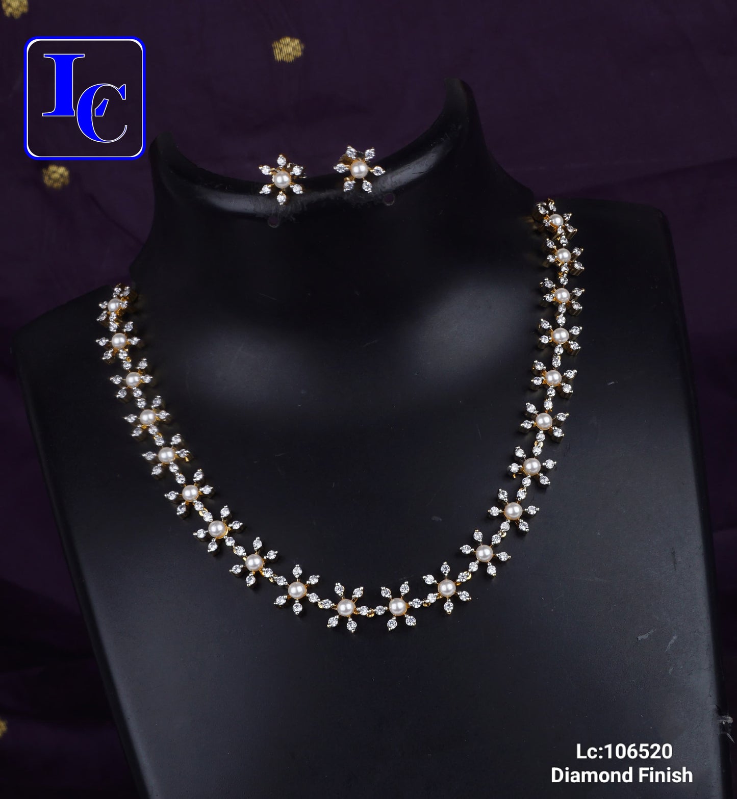 Starlit Promise Diamond Finish Necklace Set - TheFindify
