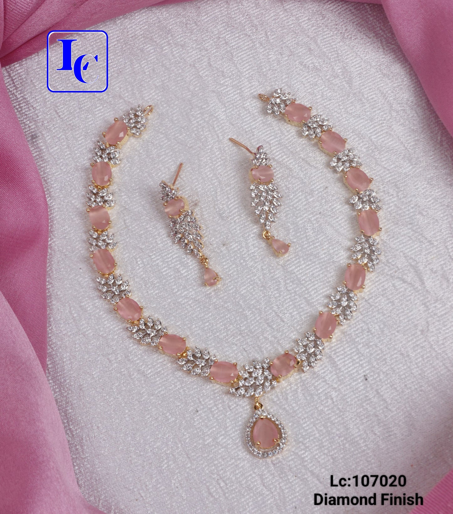 Opulenza Diamond Finish Necklace Set - TheFindify