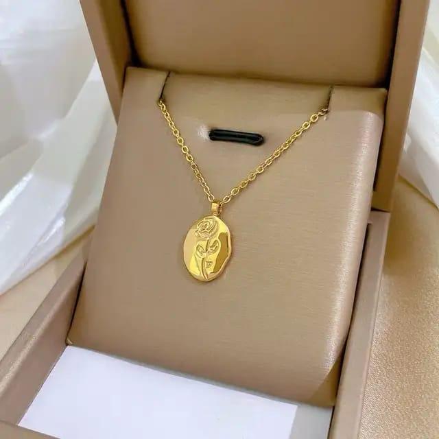 Rose Anti Tarnish 18k Gold Plated Necklace - TheFindify