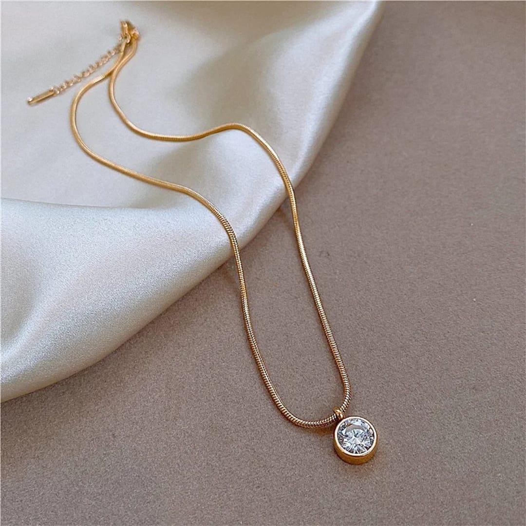 Moonstone Grace Anti Tarnish 18k Gold Plated Necklace - TheFindify