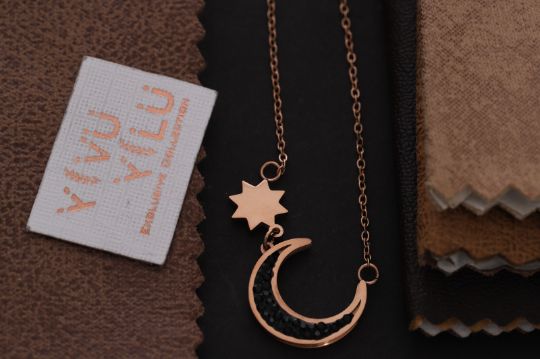 Star Moon Gold Pendant Chain