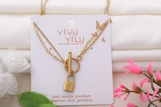 Celestial Elegance Lock Pendant Chain