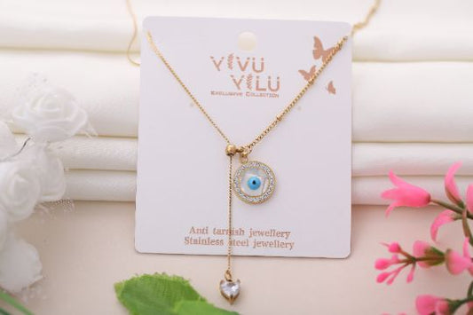 White Stone Eye Doller Chain