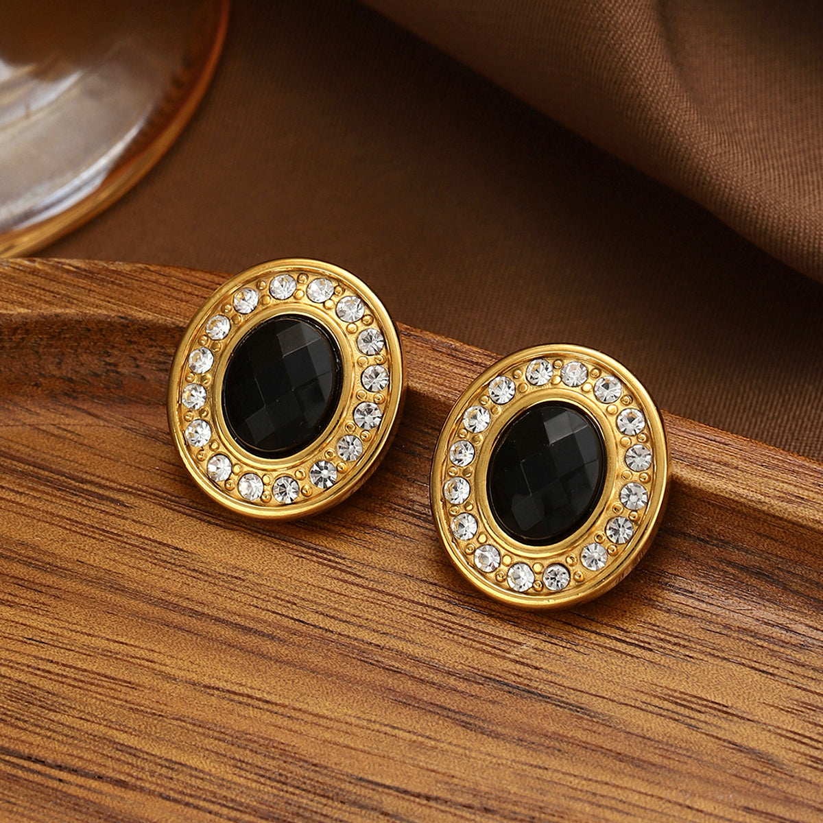 Classical Formal French Style Geometric Zircon Ear Studs - TheFindify