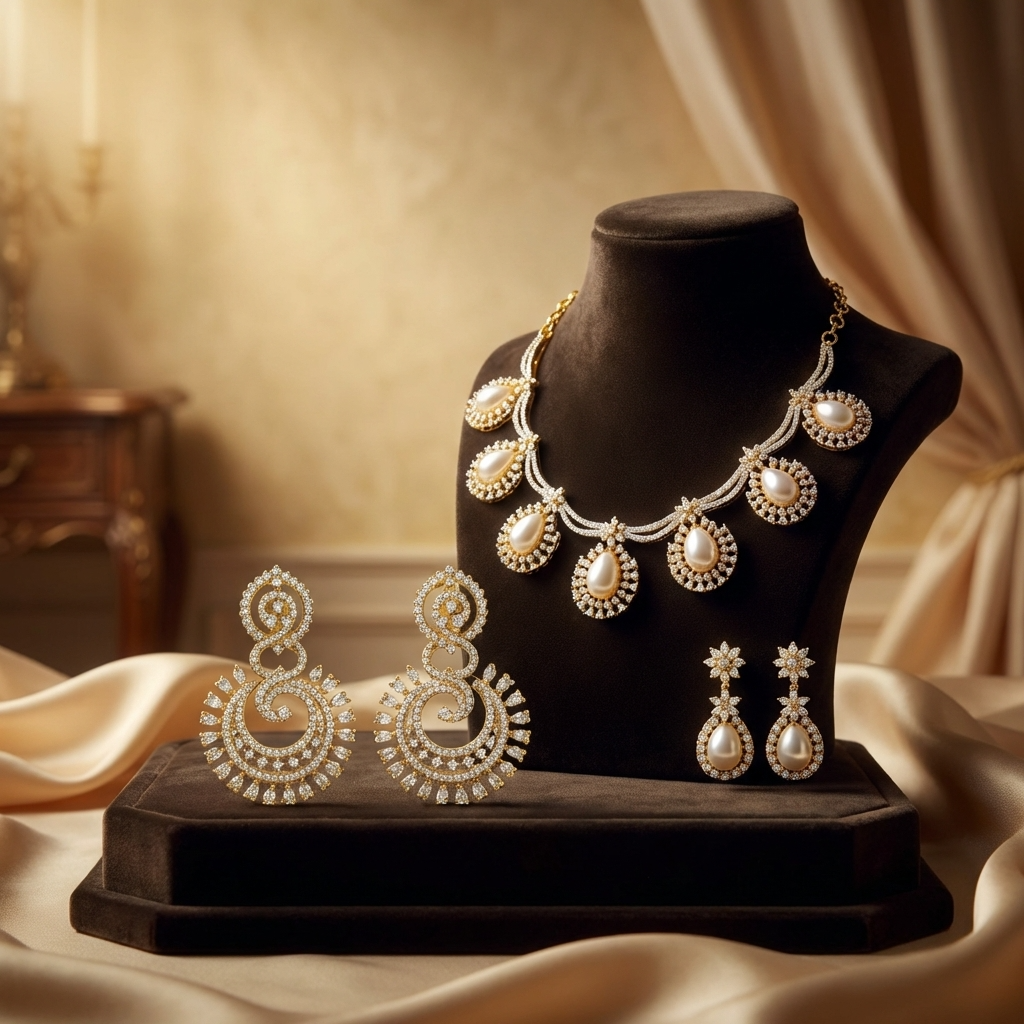 Ocean Drop Pearl Necklace – Elegant Bridal Jewelry for Weddings & Special Occasions