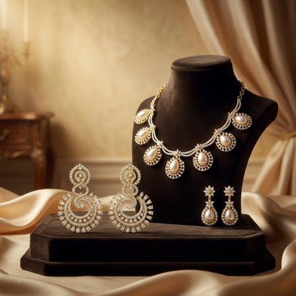 Ocean Drop Pearl Necklace – Elegant Bridal Jewelry for Weddings & Special Occasions