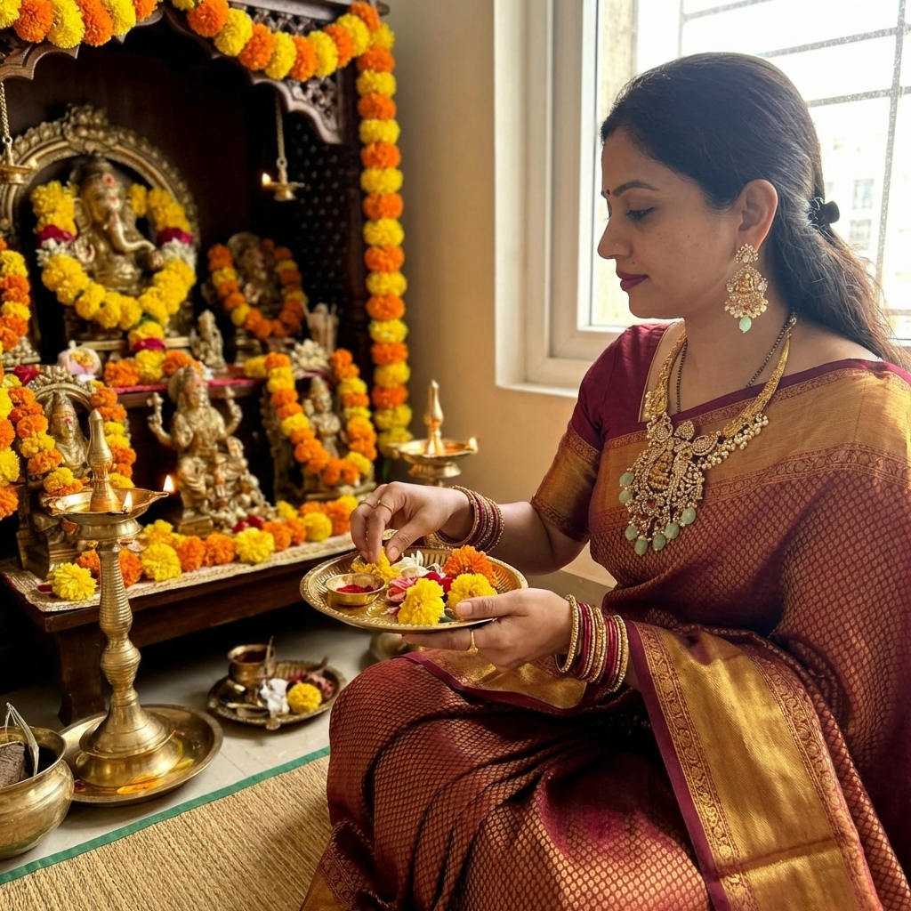 Lakshmi Bridal Necklace – Traditional Gold Temple Jewelry for Weddings &amp; Festive Wear