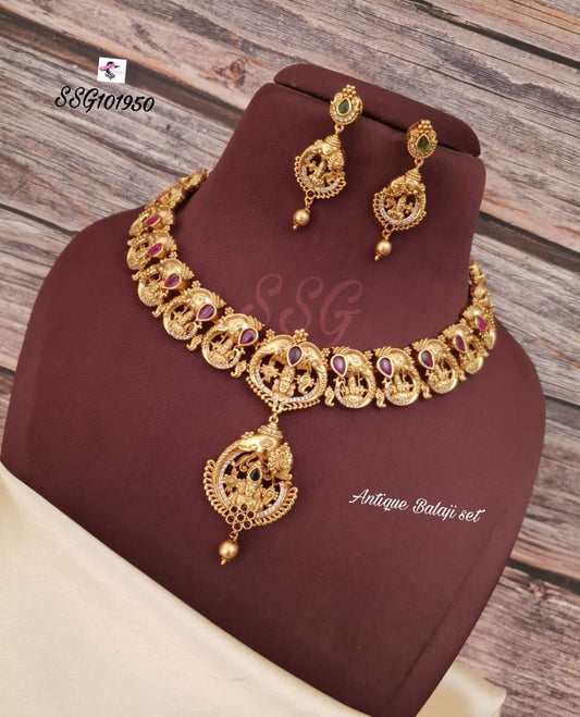 Antique Balaji Necklace Set - TheFindify