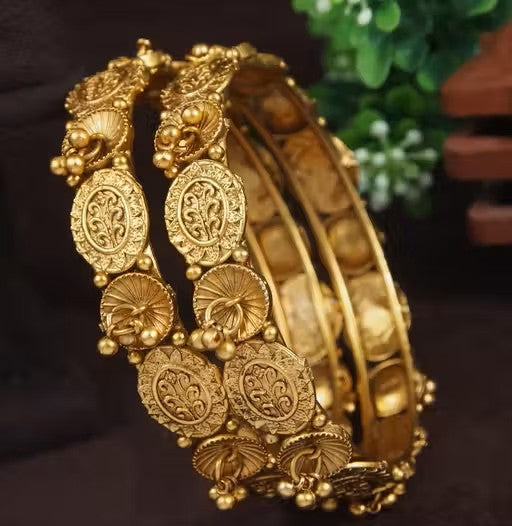 Antique Rajwadi Gungroo Brass Bangle Set 