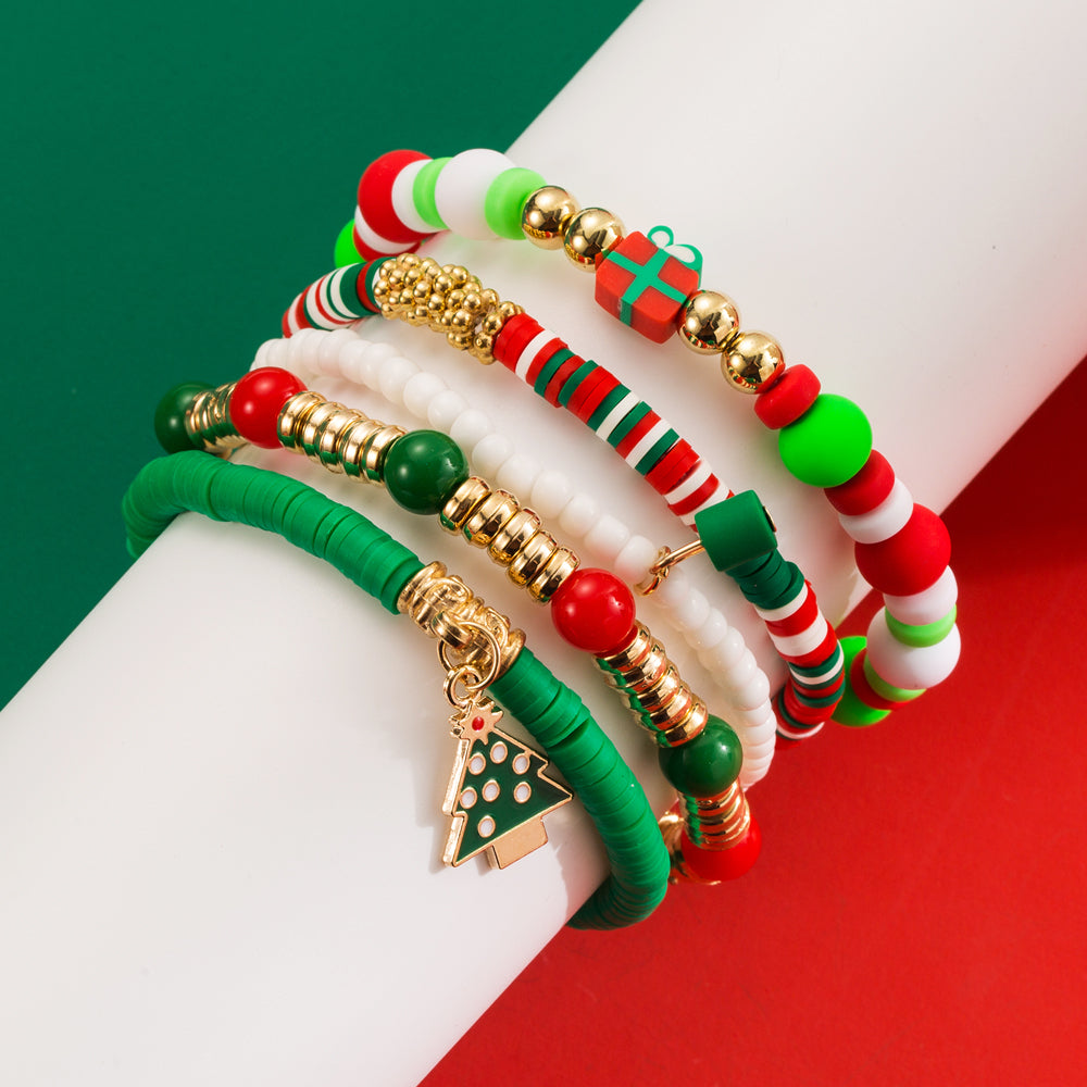 Colorful Christmas Stacking Bracelets