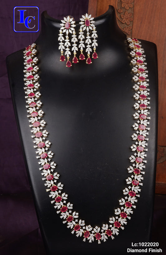 BloomStone American Diamond Finish Necklace - TheFindify