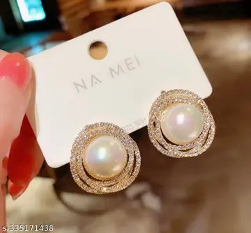 Circular Pearl Studs - TheFindify